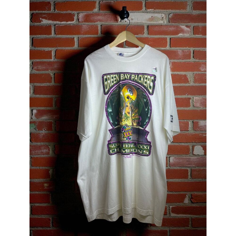 Vintage Green Bay Packers Super Bowl XXXI Champions Tee – Starter – XL – White